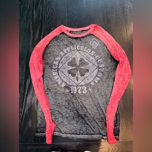 Affliction Red and Black Long Sleeve Tee